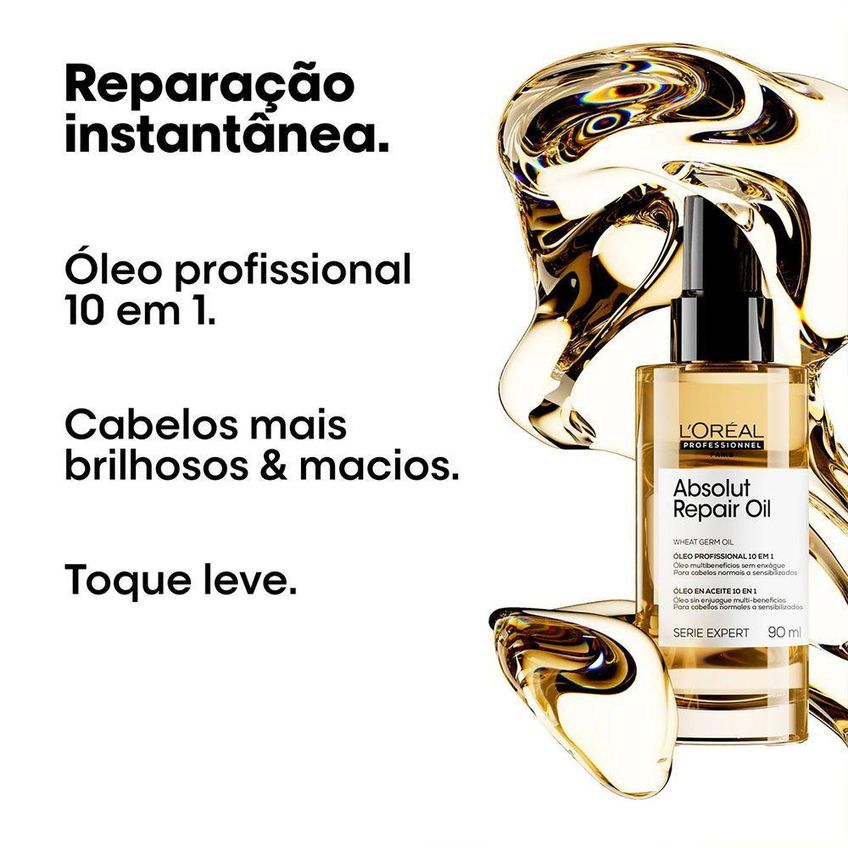 Kit Absolut Repair Máscara Oil Reconstrução E Brilho Leve Com 2 Produtos L'oréal Paris - imagem 2