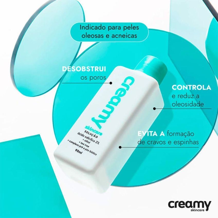 Kit De Skincare Creamy Com Emulsão De Limpeza 200ml Protetor Solar Fps60 50ml - imagem 4