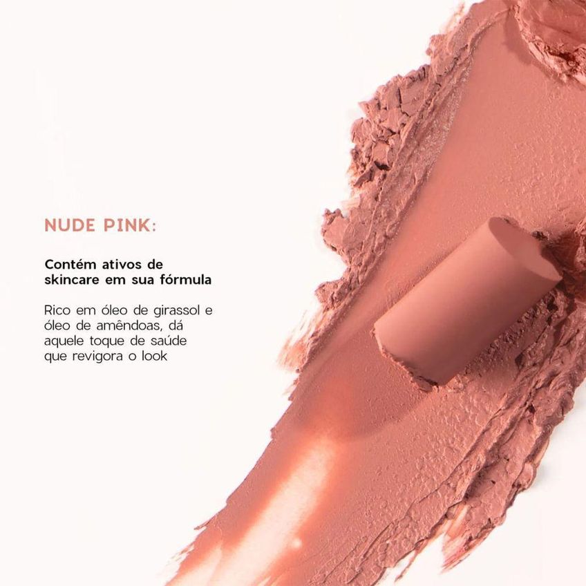 Batom Edition The Lipstick Nude Pink Rosa Cobertura Semi-matte Oceane 2g - imagem 4