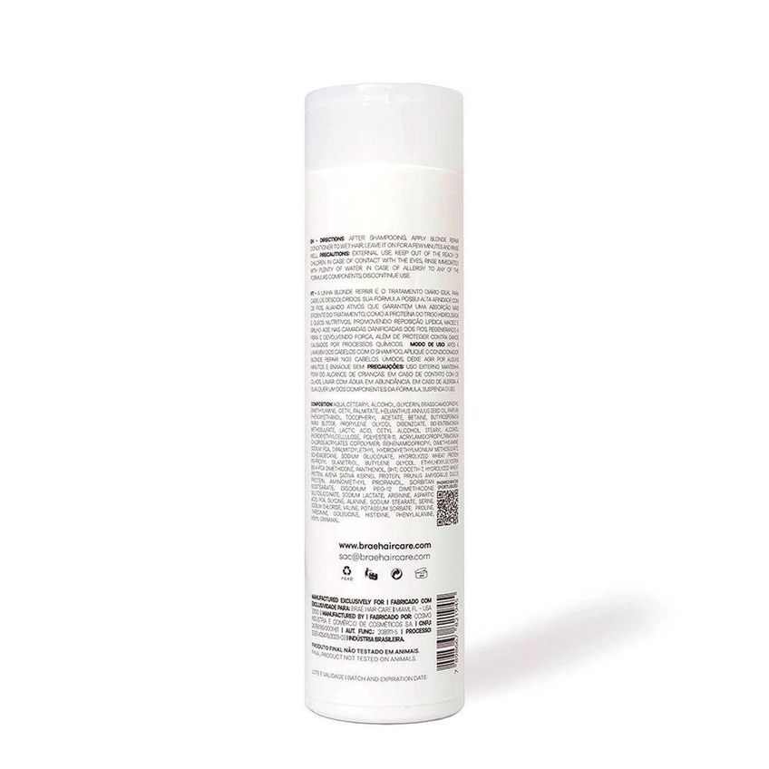 Condicionador Blond Repair Hidratação Intensa Multicolorido Braé 250ml - imagem 5