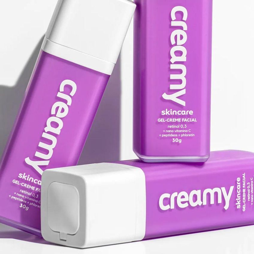 Kit Skincare Creamy Limpador Glicerinado Vitamina C Retinol 200ml 30g - imagem 3