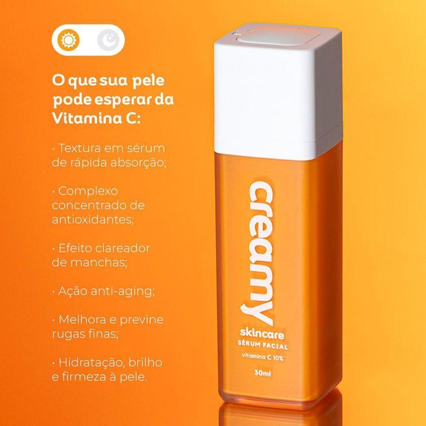 Kit Skincare Creamy Limpador Glicerinado Vitamina C Retinol 200ml 30g - imagem 5