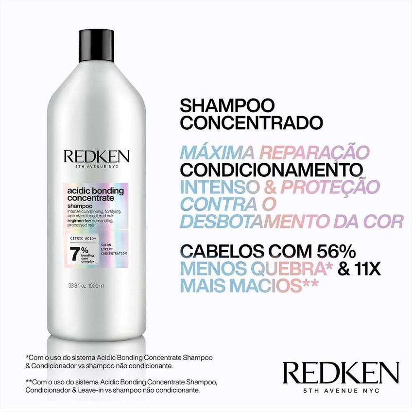 Shampoo Acidic Bonding Concentrate Para Fortalecimento 1l Redken - imagem 4