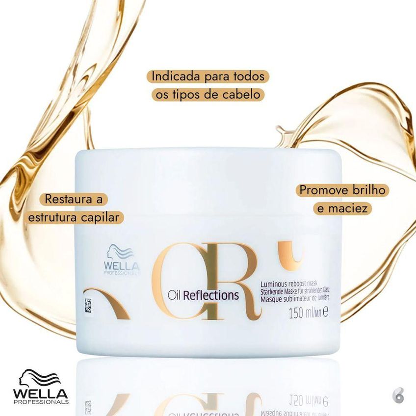 Kit Máscara Capilar Oil Reflections 150ml Extra 2 Unidades Wella - imagem 2