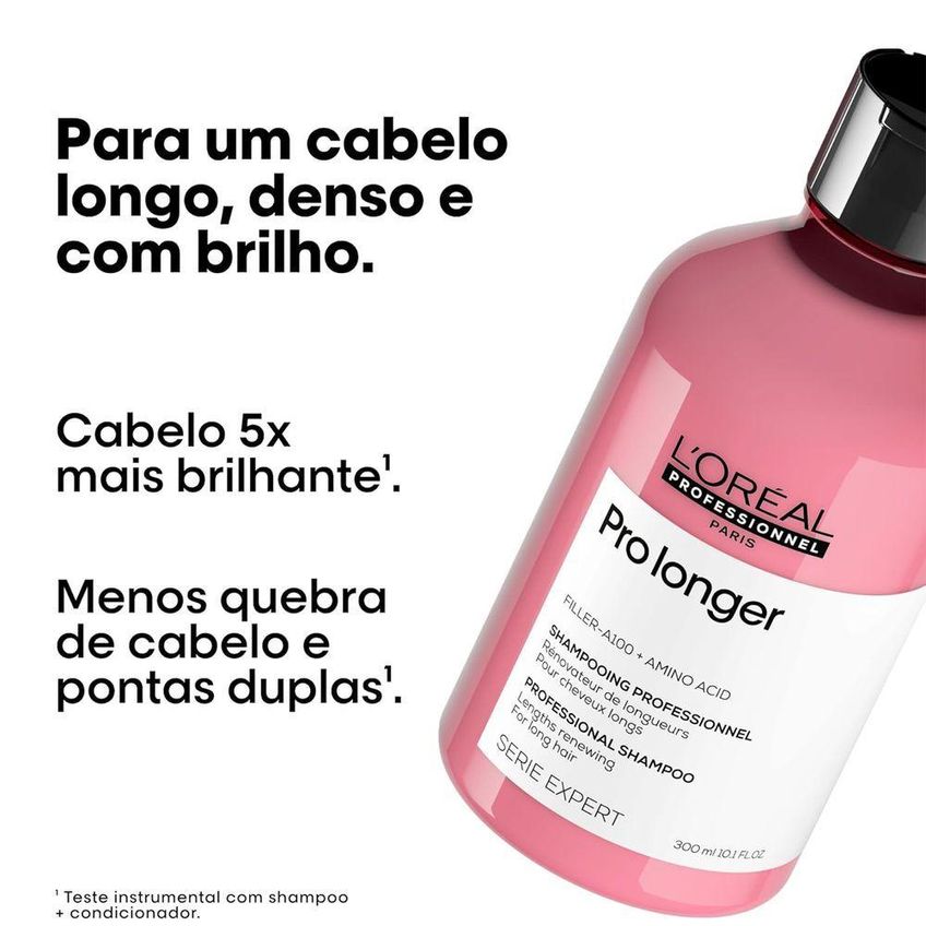 Kit De Tratamento Capilar Pro Longer Limpeza Suave 240ml 300ml 500g L'oréal Paris - imagem 4