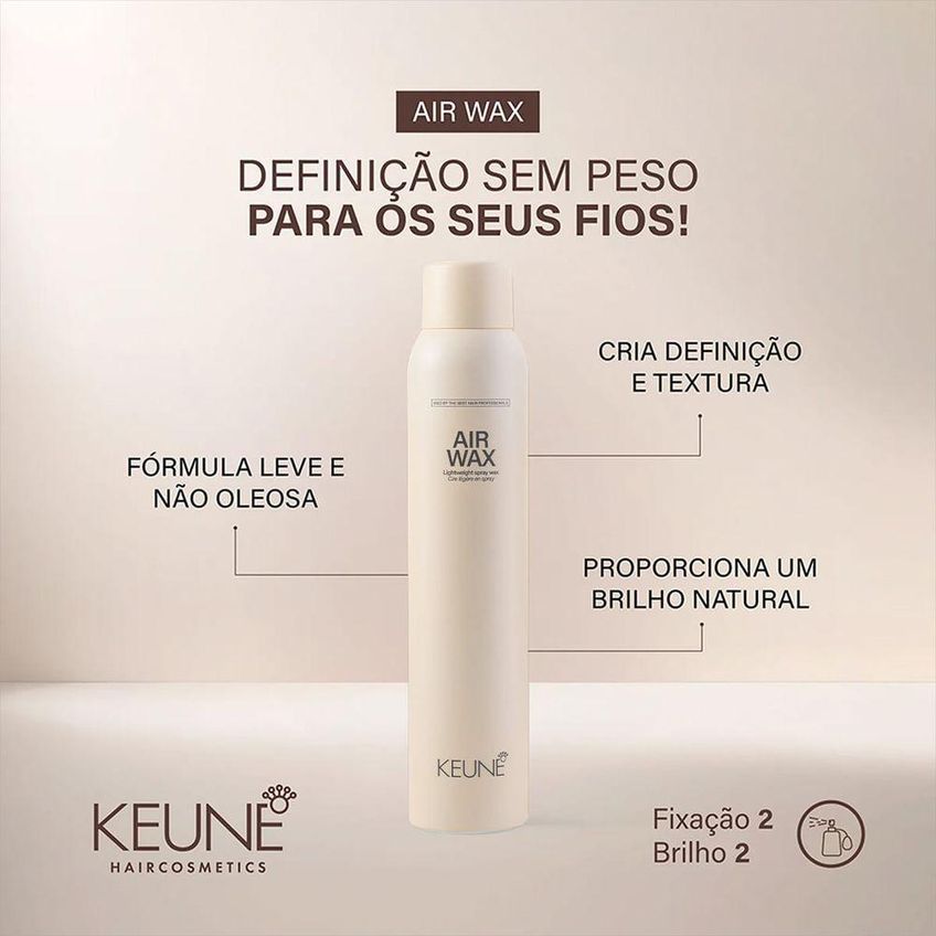 Cera Modeladora Keune Air Wax Em Spray Com Definição Natural 200ml - imagem 5
