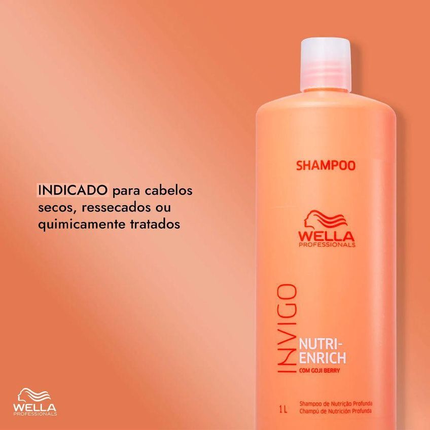 Kit De Tratamento Capilar Nutri-enrich Shampoo Máscara 1l 500ml Wella - imagem 4