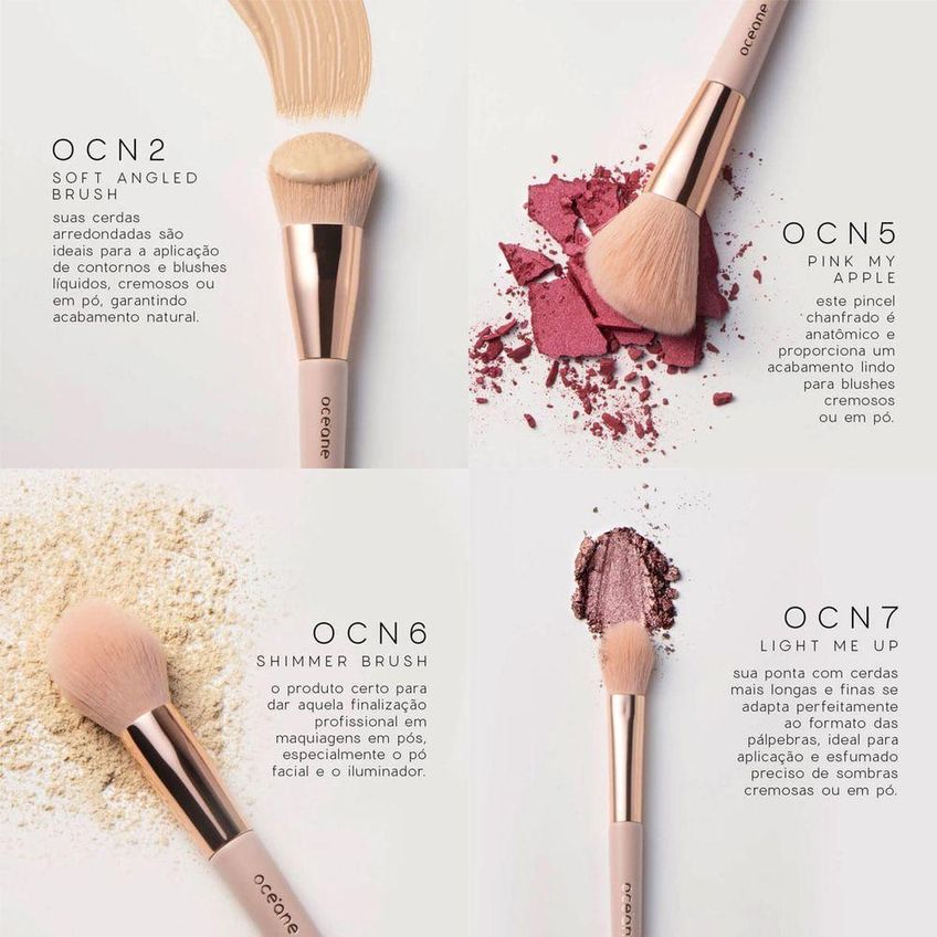 Kit De Maquiagem Mini Kit 5 Pincéis Palette Cosmic 4 Eyeshadow 4,5g Oceane - imagem 3