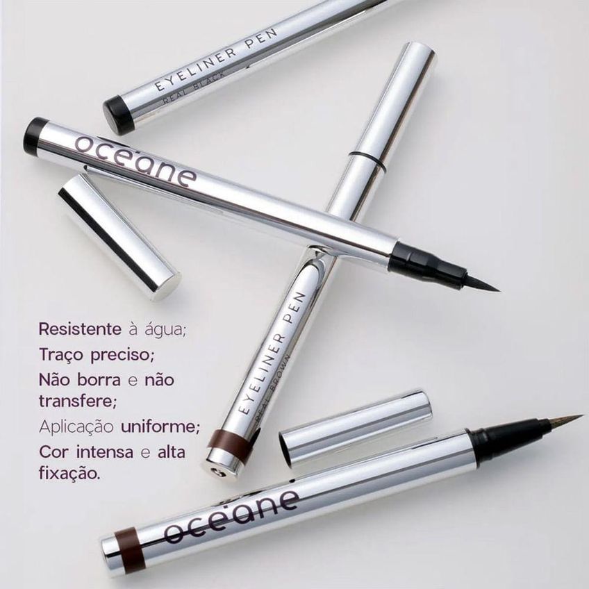 Caneta Delineadora Purple Eyeliner Real Brown Alta Pigmentação Secagem Rápida Oceane 1,8g - imagem 3