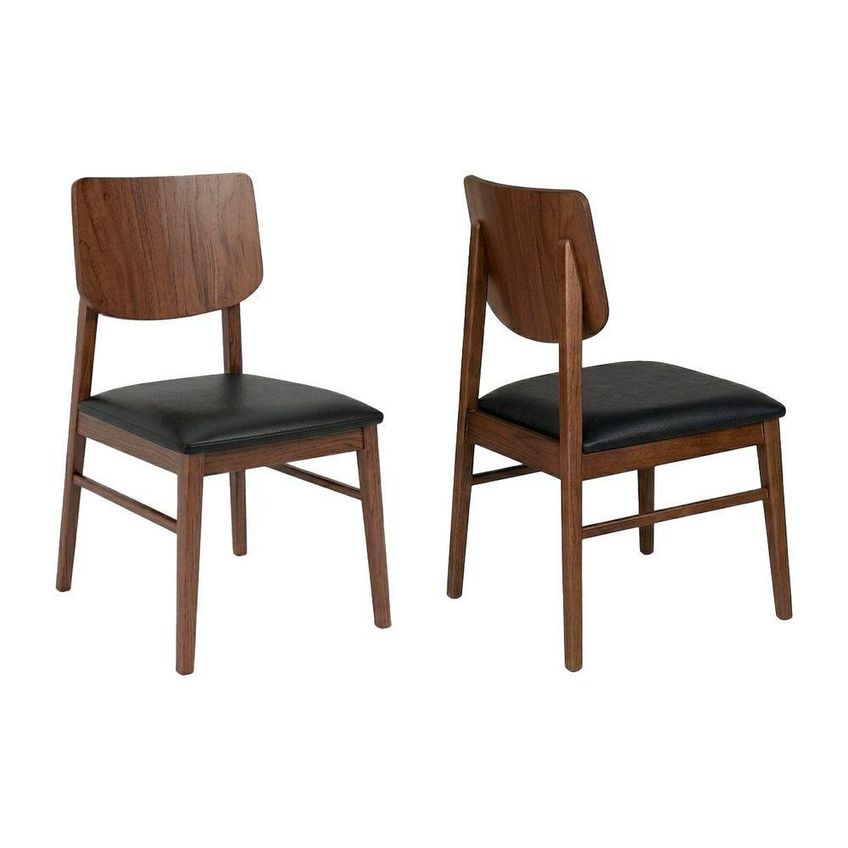 Conjunto De Mesa Com 4 Cadeiras 4 Lugares Tampo Em Madeira Encosto Em Courino Castanho Escuro 80cm - imagem 4