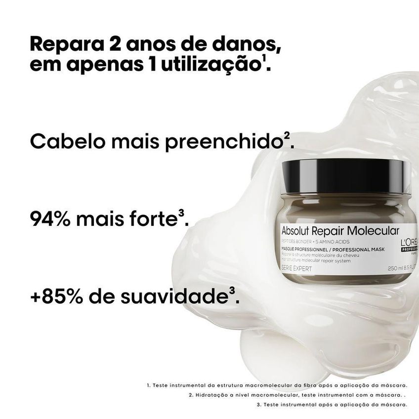 Kit De Tratamento Capilar Absolut Repair Com Shampoo 300ml E Máscara 250g L'Oréal Paris - imagem 4