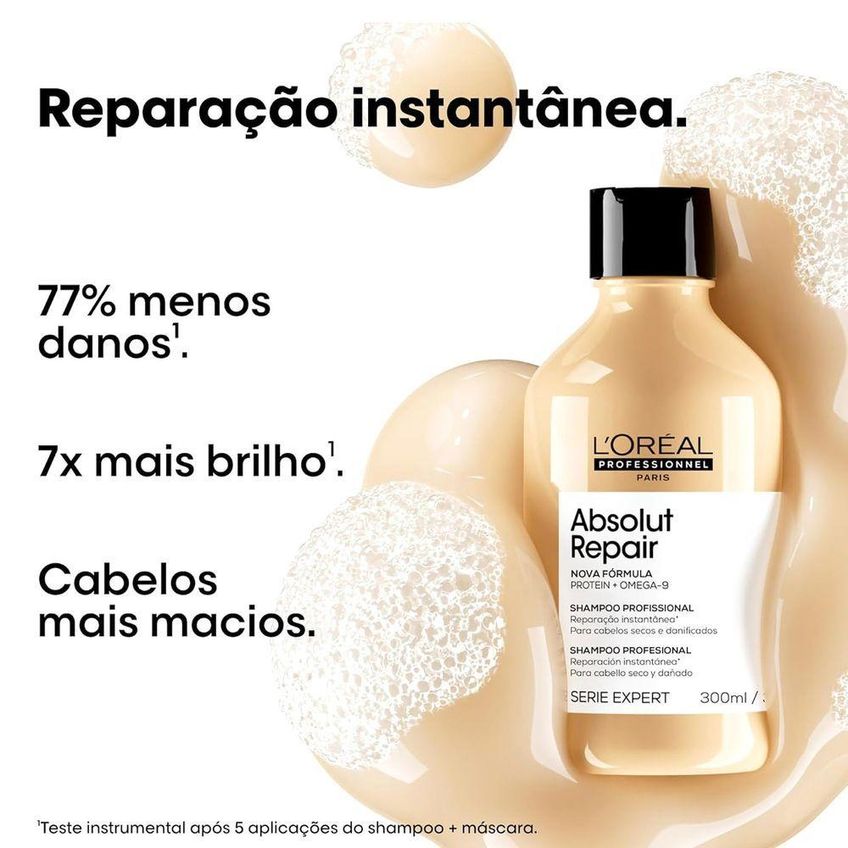 Kit De Tratamento Capilar Absolut Repair Home Care Com 3 Produtos Maciez E Reparação L'oréal Paris - imagem 4