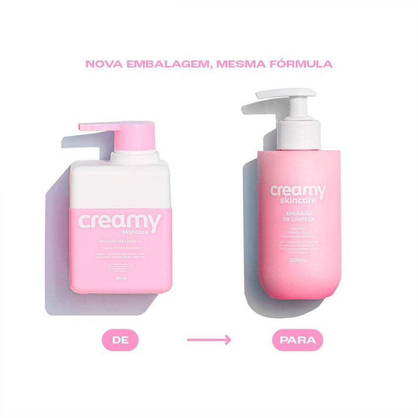 Emulsão De Limpeza Suave Hidratação 200ml Creamy - imagem 4