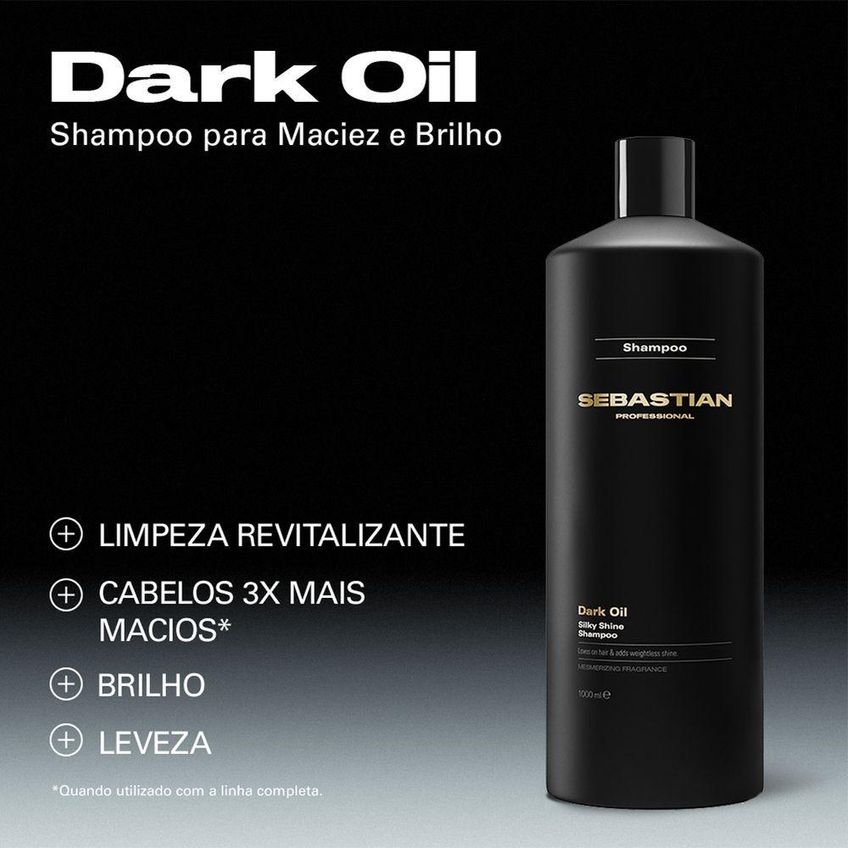Shampoo Sebastian Professional Dark Oil Limpeza Com Maciez 1l - imagem 2