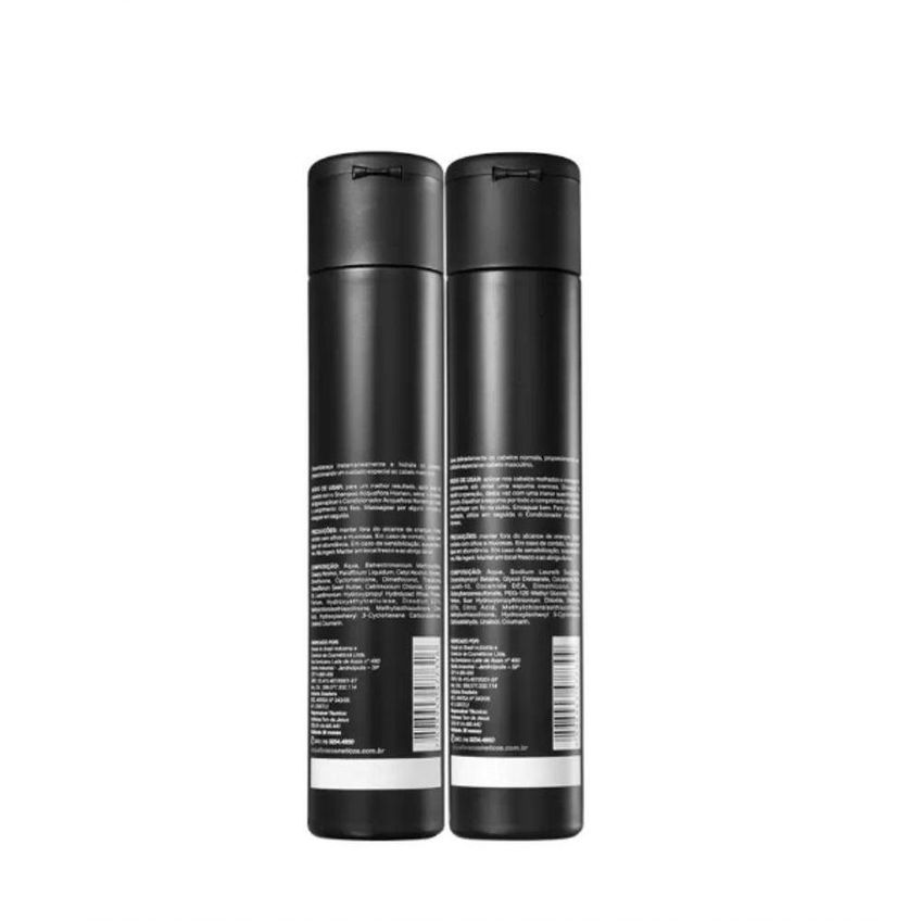 Kit Shampoo E Condicionador Homem Cabelos Normais Duo Multicolorido Sedosidade Brilho Acquaflora - imagem 3