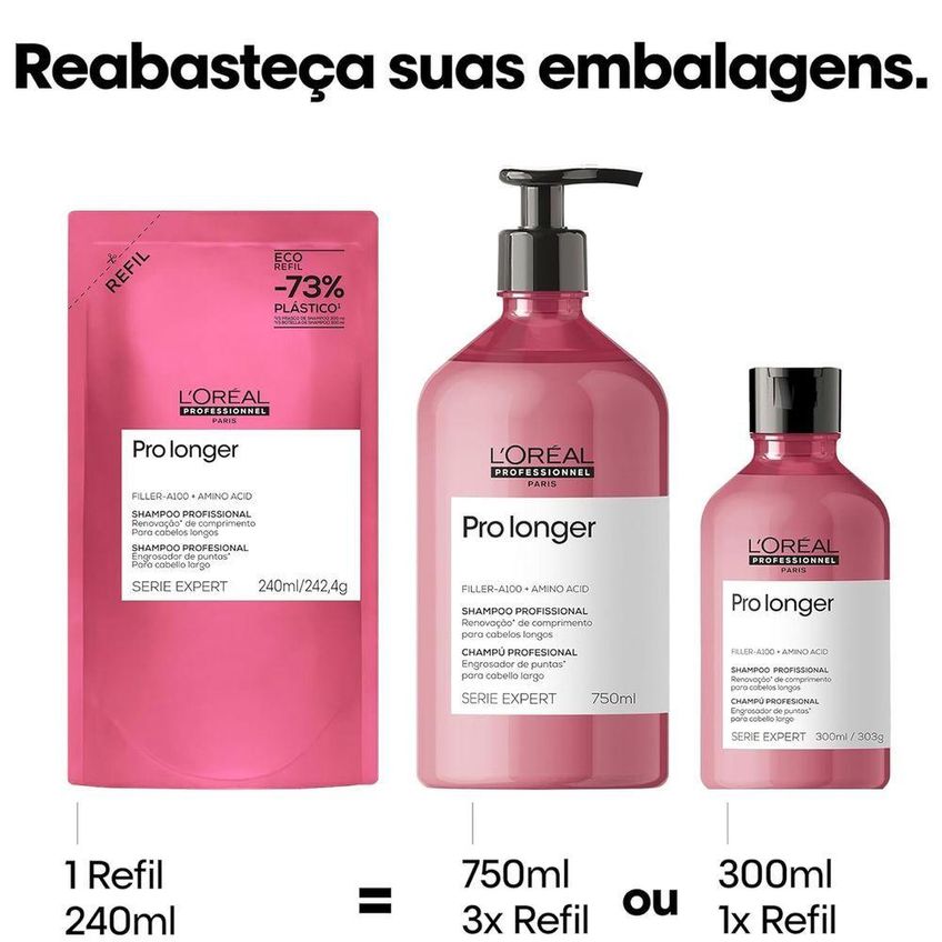 Kit L'oréal Professionnel Pro Longer Repair Shampoo 240ml E Óleo 30ml - imagem 2