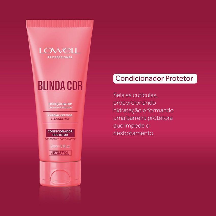 Kit De Tratamento Capilar Blinda Cor Home Care Proteção Contra Desbotamento Shampoo 240ml - imagem 3