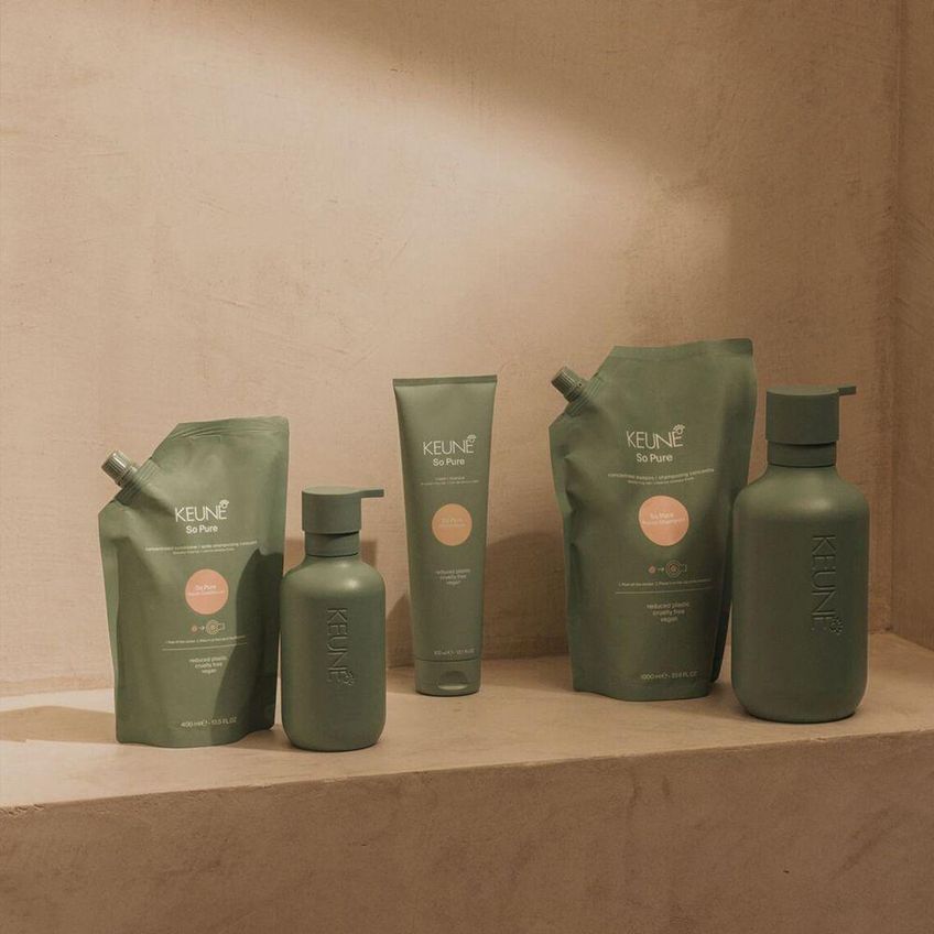 Kit Shampoo Refil E Frasco Com Pump So Pure 400ml Keune - imagem 3