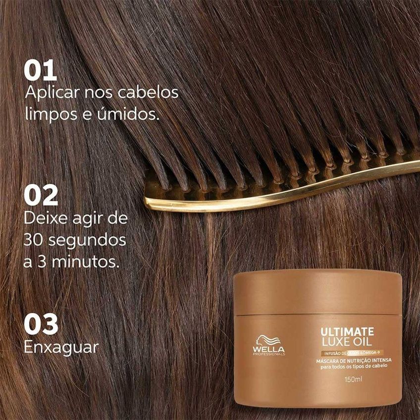 Kit De Tratamento Ultimate Luxe Oil Máscara E Óleo 150ml 100ml Wella - imagem 5