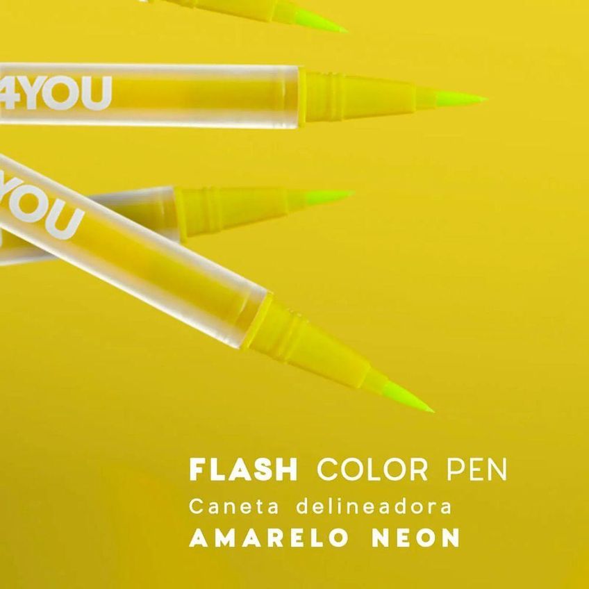 Caneta Delineadora 4you Flesh Color Neon Yellow Alta Pigmentação Amarelo Oceane 75ml - imagem 3