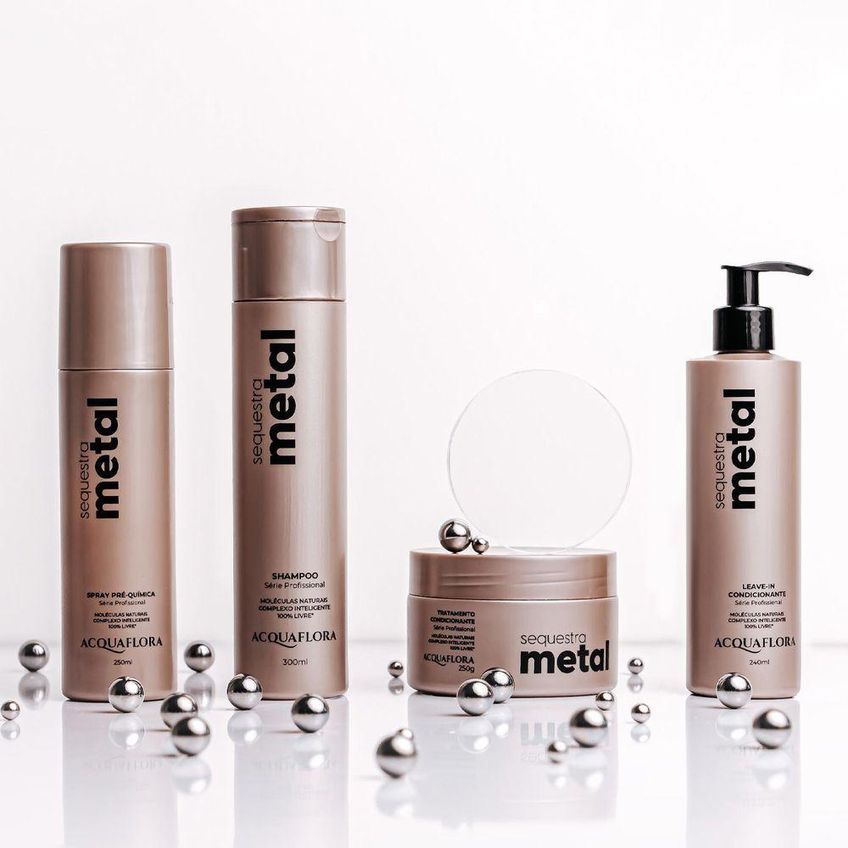 Kit Shampoo Sequestra Metal Higieniza Cabelos Após Coloração Multicolorido Acquaflora 300ml - imagem 3
