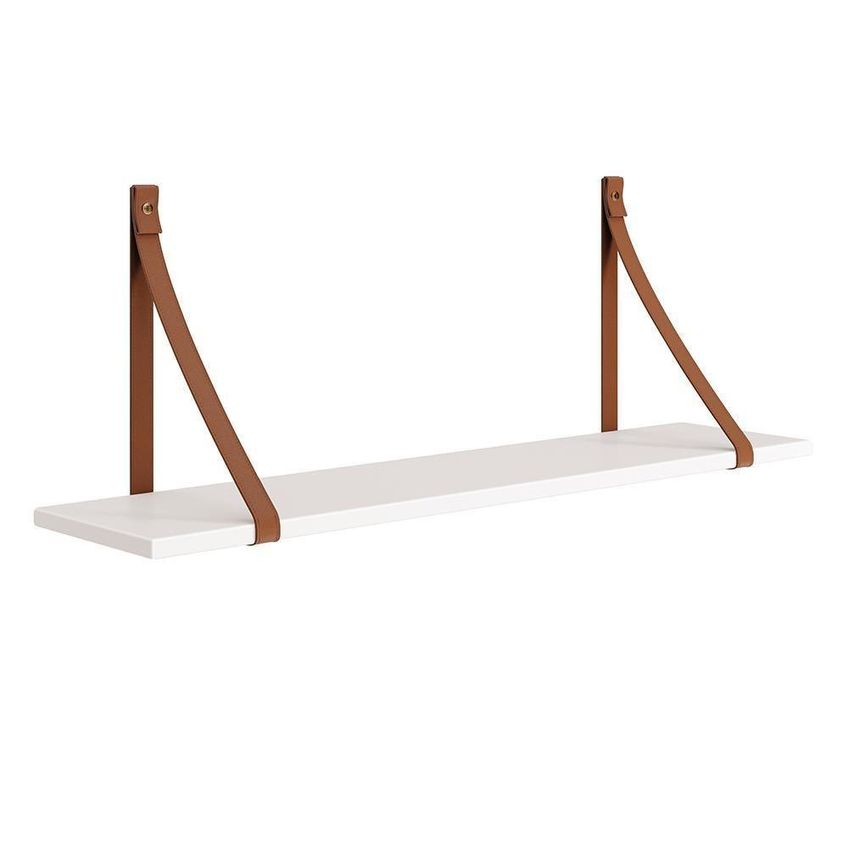 Kit 2 Prateleiras Luna 89,6cm Branco Fosco Com Estrutura Em MDF Reller Móveis - imagem 2