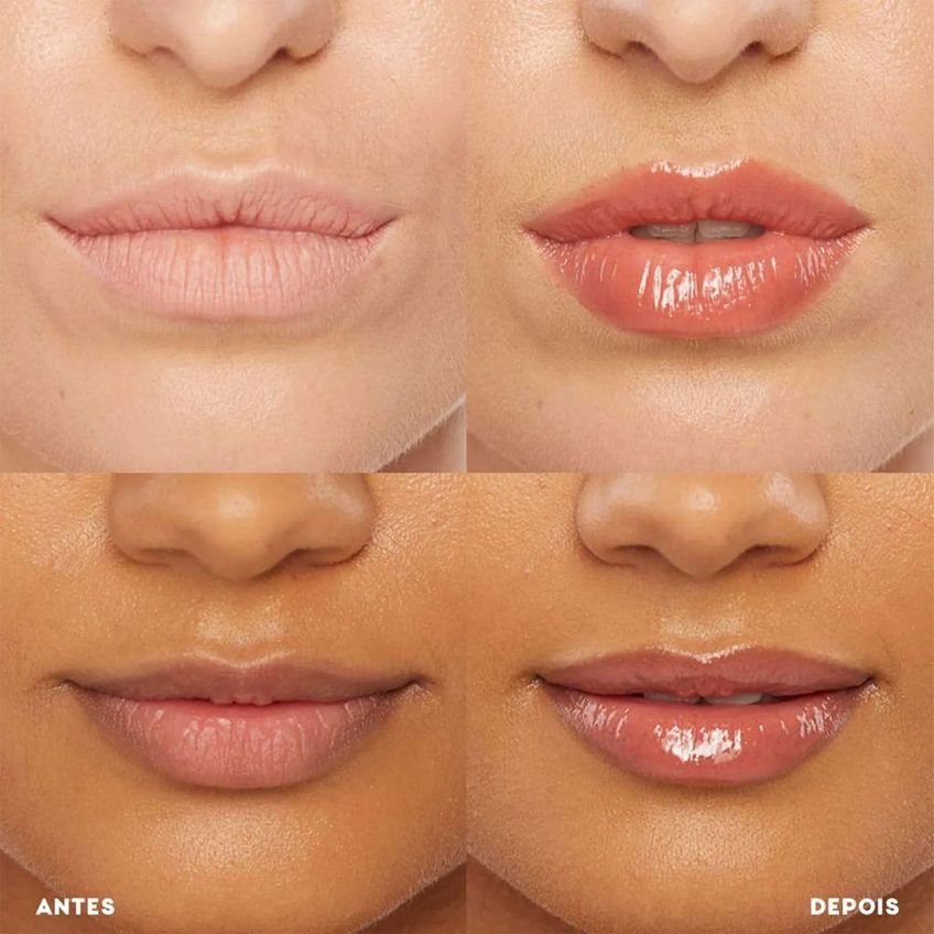 Brilho Labial Glossy Me Shimmer Brown Com Esqualano Efeito Multicolorido Marrom 1g - imagem 4