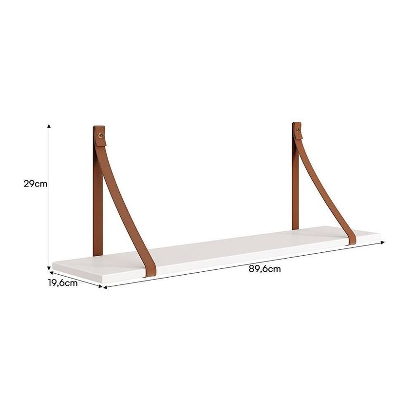 Kit 2 Prateleiras Luna 89,6cm Branco Fosco Com Estrutura Em MDF Reller Móveis - imagem 3