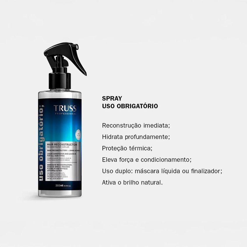 Kit Tratamento Capilar Uso Obrigatório Reconstrutor 260ml (2 Unidades) Truss - imagem 4