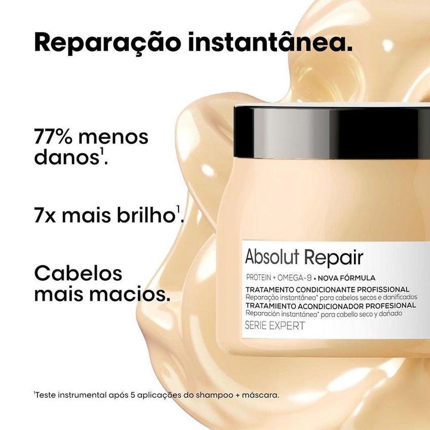 Kit De Tratamento Capilar Absolut Repair Home Care Oil 30 Nutre Controla O Frizz E Brilho Intenso - imagem 5