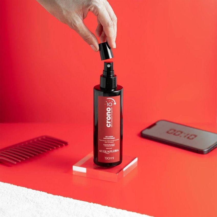 Tratamento Capilar Crono 10 Selagem Instantânea Com Brilho E Proteção Térmica 190ml Acquaflora - imagem 3