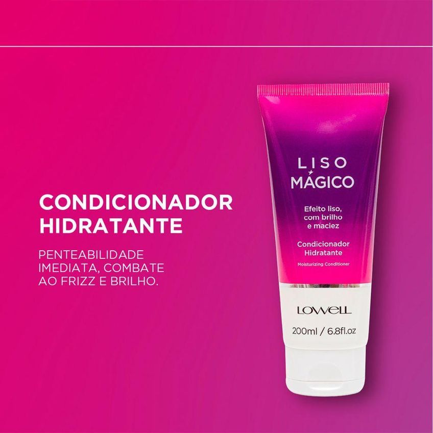 Kit De Tratamento Capilar Liso Mágico Home Care Alisamento E Hidratação Lowell 1 Shampoo 240ml 1 - imagem 3