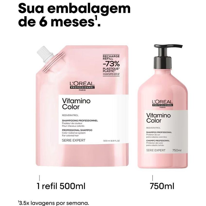 Shampoo Vitamino Color Resveratrol Preserva A Cor 500ml L'Oréal Paris - imagem 2