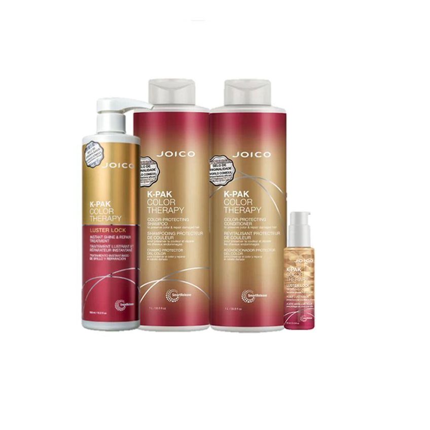 Kit Tratamento Cabelos Coloridos Joico K-pak Color Therapy Shampoo 1l Condicionador 1l Máscara 500ml - imagem 3