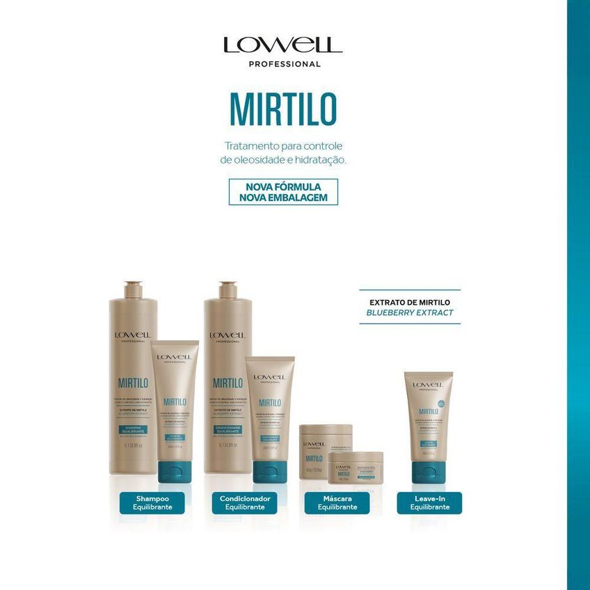 Shampoo E Condicionador Extrato De Mirtilo Duo Transparente Lowell 250ml - imagem 3