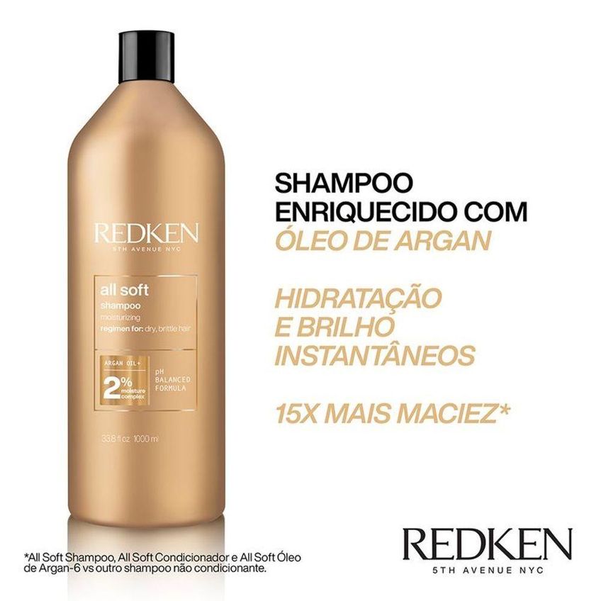 Kit Shampoo E Condicionador All Soft Maciez Intensa Redken 1L - imagem 2