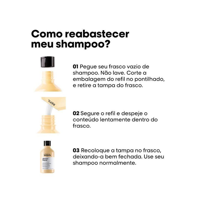 Kit Shampoo Absolut Repair Gold Refil Oil 30 2 Unidades - imagem 4