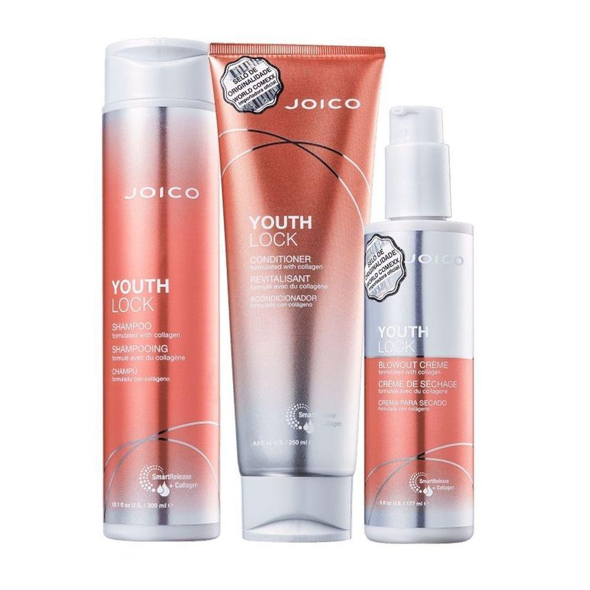 Kit De Tratamento Youthlock Collagen Trio Especial Com Shampoo 300ml Condicionador 250ml Joico - imagem 5