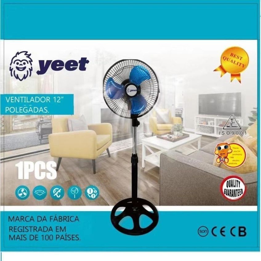 Ventilador De Coluna Yeet 45w 29cm 3 Pás 3 Velocidades Preto 110v - imagem 4