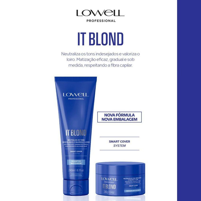 Kit De Cuidados Com Cabelo Lowell It Blond Shampoo Extra 2 Unidades 240ml - imagem 3