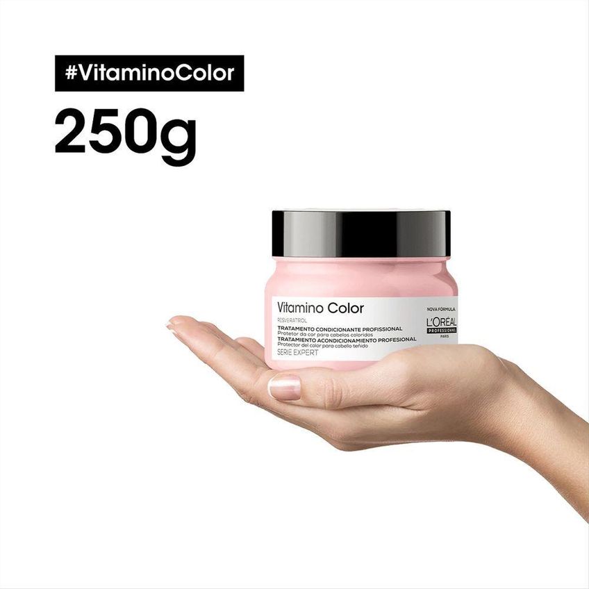 Kit De Tratamento Capilar Vitamino Color Shampoo Refil Máscara L'Oréal Paris 240ml E 250ml - imagem 4