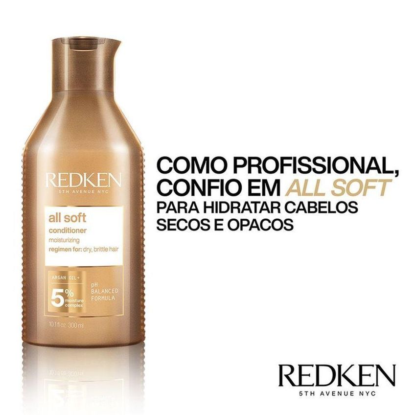 Kit De Tratamento Capilar All Soft Hidratação Profunda Com Óleo De Argan Multicolorido Redken - imagem 3