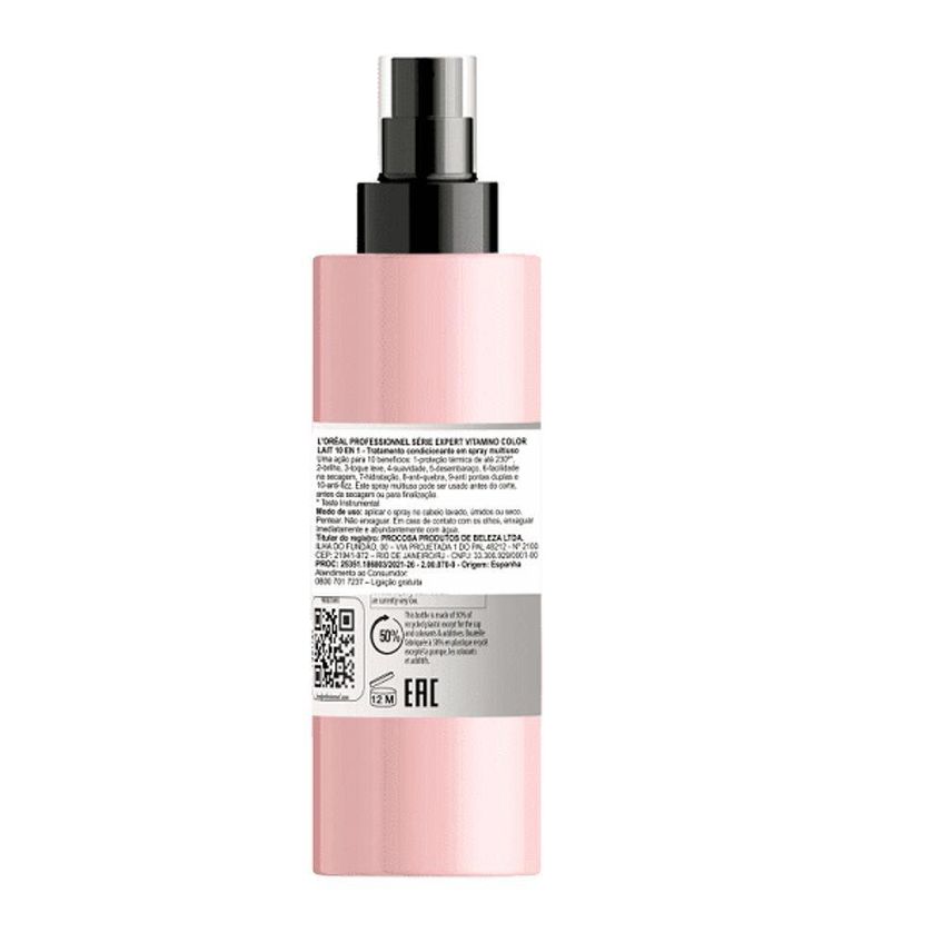 Spray Leave-in Serie Expert Vitamino Color 10 In 1 10 Benefícios Multicolorido L'oréal Paris 190ml - imagem 3