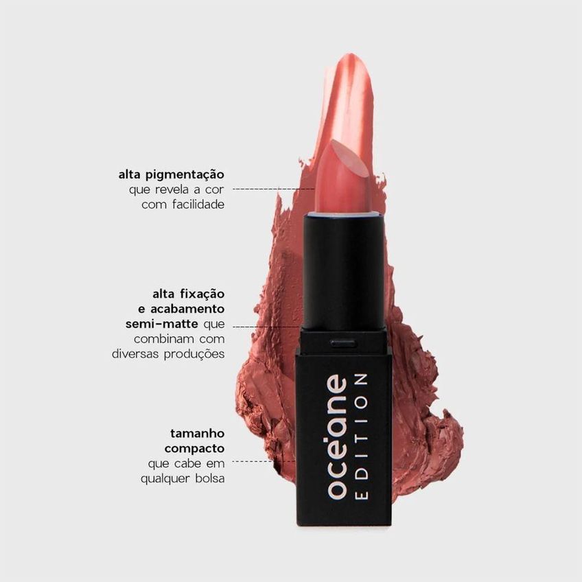 Kit De Maquiagem Edition Mini Lipstick Sienna Nude E Glossy Me Rose Hidratação Com Esqualano Nude - imagem 3