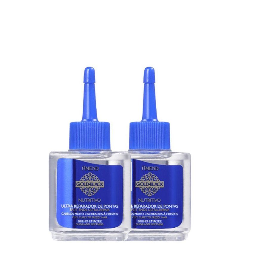 Óleo Reparador De Pontas Amend Gold Black Nutritivo Finalizador Multicolorido 2 Unidades - imagem 5