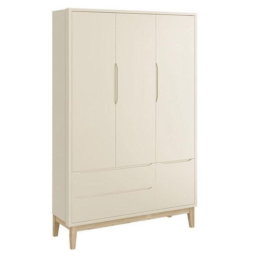 Jogo De Quarto Classic Guarda Roupa 3 Portas 2 Gavetas Mdf Berço Americano Areia Fosco Reller Móveis - imagem 4