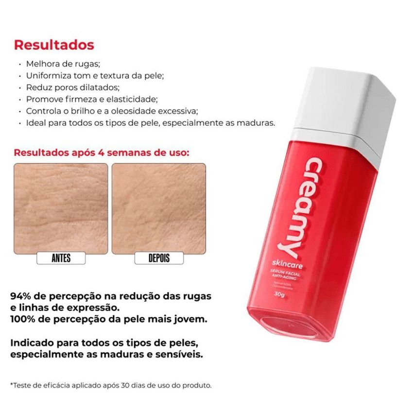 Sérum Facial Skincare Retinal Anti Aging Com Retinaldeído 0,05% Multicolorido Creamy 30ml - imagem 2