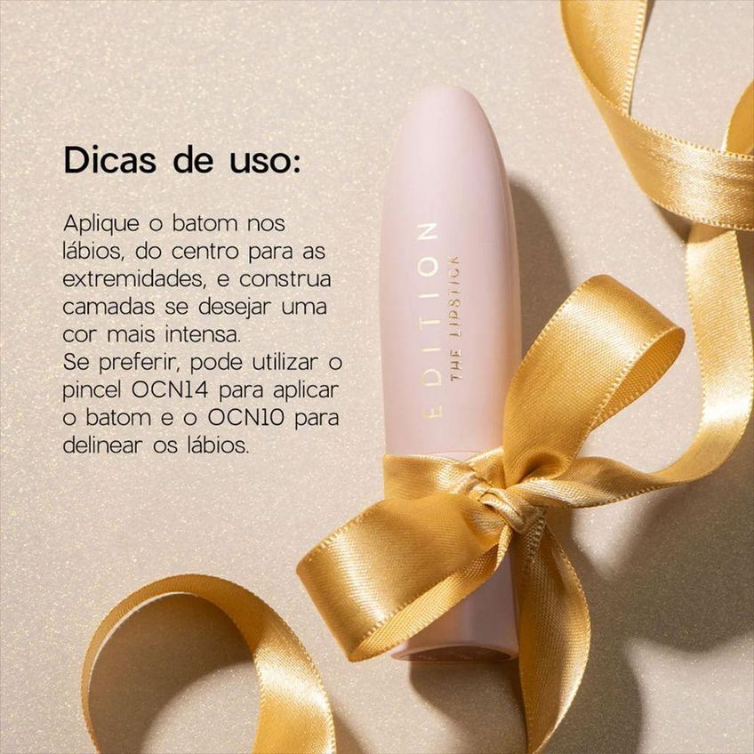 Batom Edition Lipstick Sangria Marrom Cremoso Com Vitamina E Esqualano E Manteiga De Karité 3,2g - imagem 3