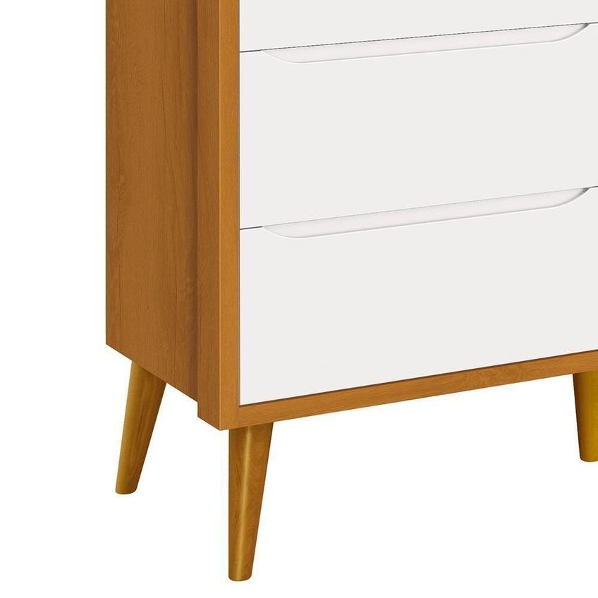 Cômoda Infantil Theo 6 Gavetas MDF Puxador Embutido Branco-Savana - imagem 3