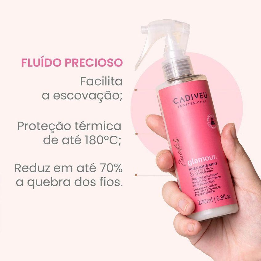Kit De Tratamento Capilar Glamour Hair Care Total E Final Style Oil Com Fórmula Vegana E Proteção - imagem 3